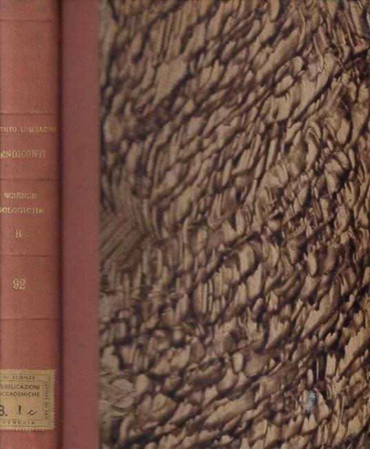 Rendiconti Scienze Biologiche e Mediche B Fasc. I-II-III Anno 1957 - copertina