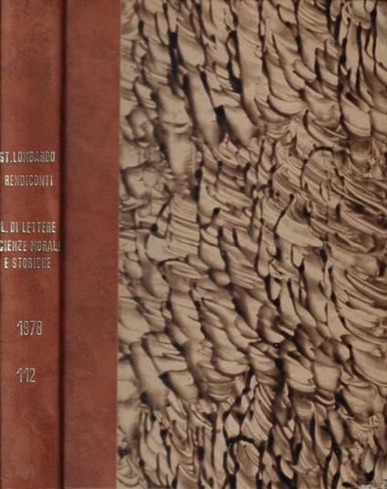 Rendiconti Classe di Lettere e Scienze Morali e Storiche Anno 1978 - copertina