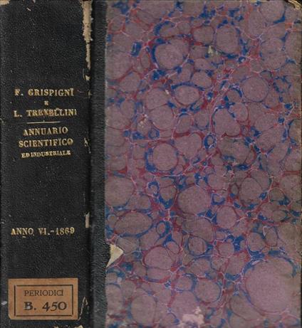 Annuario Scientifico ed industriale Anno 1869 - copertina