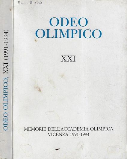 Odeo olimpico XXI Lorenzo Pellizzari, direttore - copertina