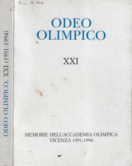 Odeo olimpico XXI Lorenzo Pellizzari, direttore - copertina
