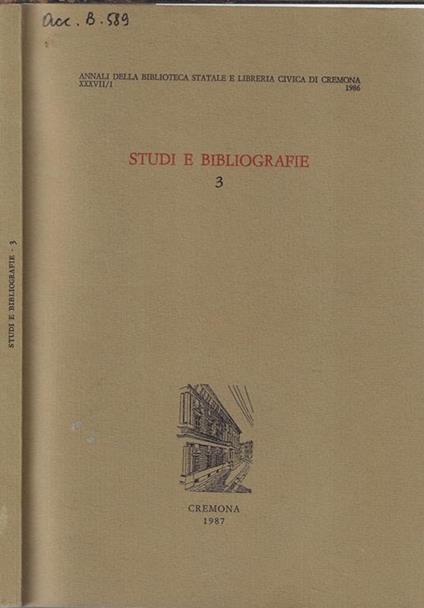 Studi e bibliografie N. 3 - copertina