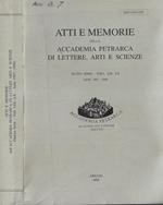 Atti e memorie della Accademia Petrarca di lettere, arti e scienze nuova serie Voll. LIX-LX anni 1997-1998