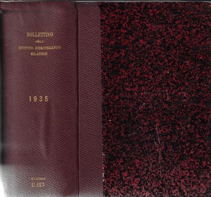 Bollettino dell'Istituto Sieroterapico Milanese Volume XIV 1935 S. Belfanti, A. Lustig, diretta da - copertina