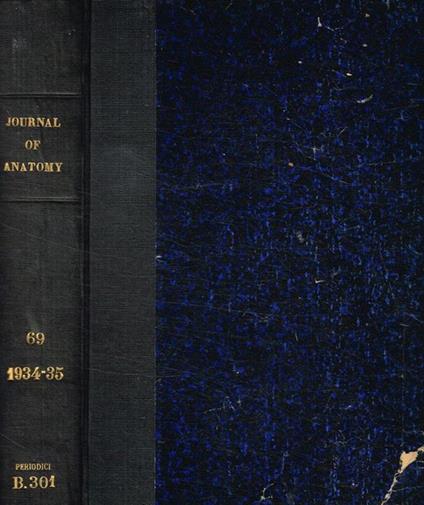 Journal of anatomy originally the journal of anatomy and physiology. Vol.LXIX, october 1934-july 1935 - copertina