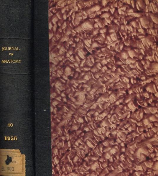 Journal of anatomy. Originally the journal of anatomy and physiology. Vol.90, january-october 1956 J.D.Boyd, a cura di - copertina