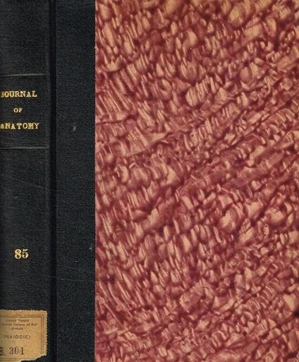 Journal of anatomy. Originally the journal of anatomy and physiology. Vol.85, january-october 1951 - copertina