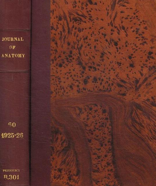 Journal of anatomy originally the journal of anatomy and physiology. Vol.LX, october 1925-july 1926 - copertina