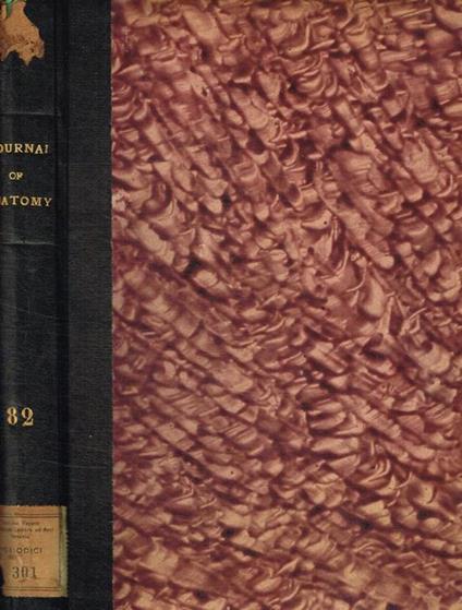 Journal of anatomy. Originally the journal of anatomy and physiology. Vol.82, april-october 1948 (the James Peter Hill volume) - copertina