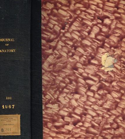 Journal of anatomy. Vol.101, January-september 1967 R.J.Harrison, a cura di - copertina