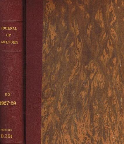 Journal of anatomy originally the journal of anatomy and physiology. Vol.LXII, october 1927-july 1928 - copertina