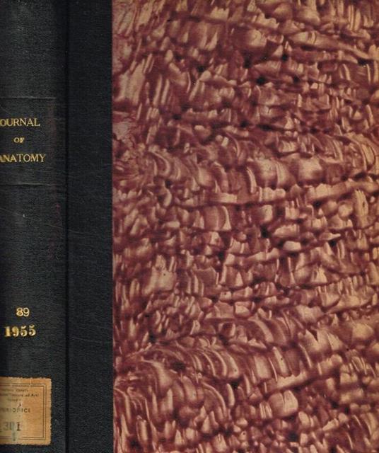 Journal of anatomy. Originally the journal of anatomy and physiology. Vol.89, january 1955-october 1955 J.D.Boyd, a cura di - copertina