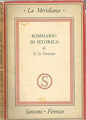 Sommario d'istorica - G.G Droysen - copertina