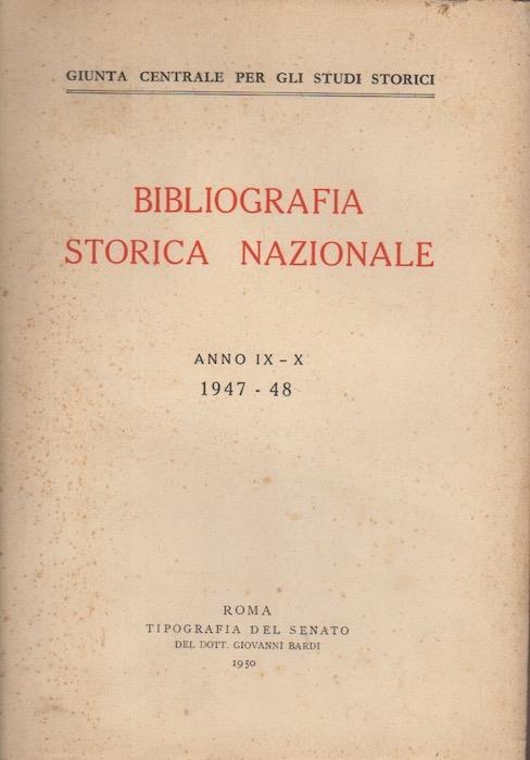 Bibliografia storica nazionale: anno IX-X (1947-48 ) - copertina