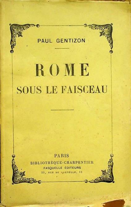 Rome sous le faisceau - copertina