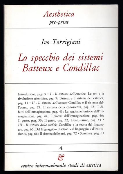 Lo specchio dei sistemi Batteux e Condillac - copertina