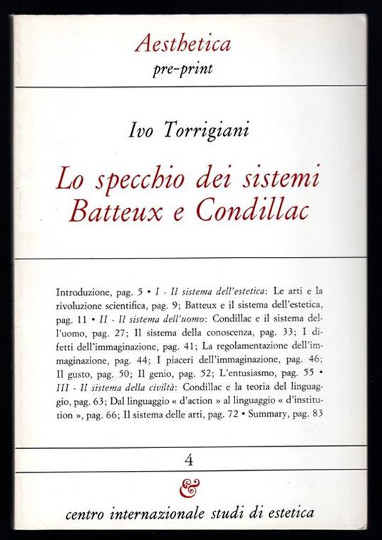 Lo specchio dei sistemi Batteux e Condillac - copertina