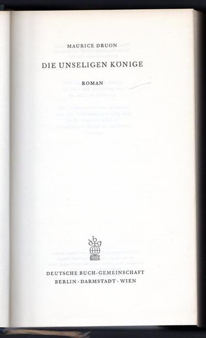 Die unseligen konige - Maurice Druon - copertina