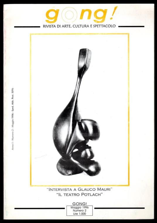 Gong! Rivista di arte, cultura e spettacolo - copertina