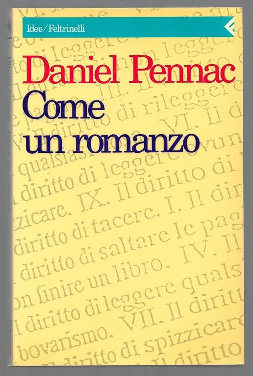 Come un romanzo - Daniel Pennac - copertina