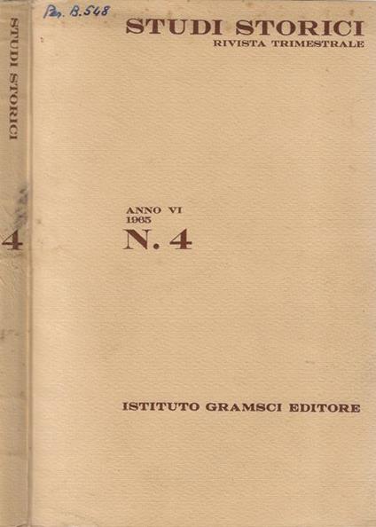 Studi storici anno VI 1965 N. 4 - copertina
