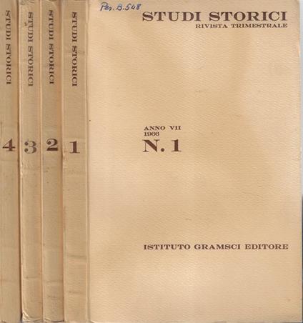 Studi storici anno VII 1966 N. 1, 2, 3-4 - copertina