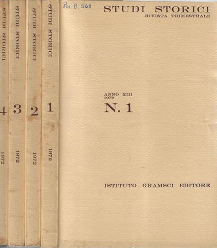 Studi storici anno XIII 1972 N. 1, 2, 3-4 - copertina