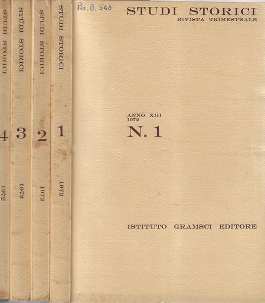 Studi storici anno XIII 1972 N. 1, 2, 3-4 - copertina