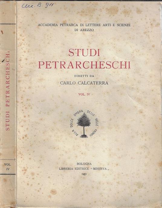 Studi petrarcheschi Vol. VI 1956 - copertina