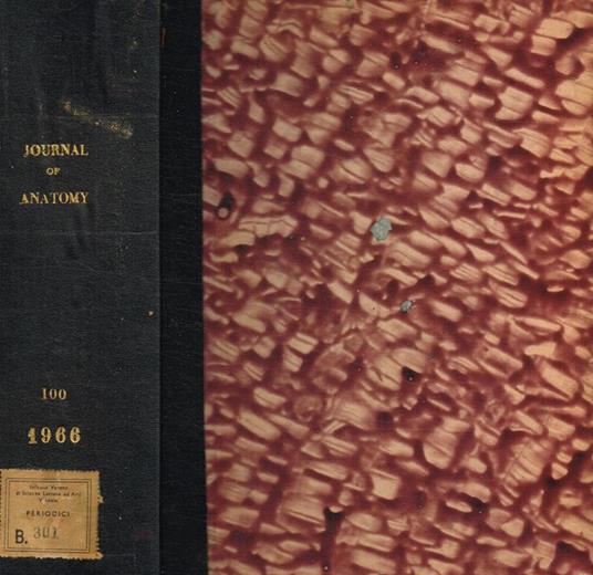 Journal of anatomy. Vol.100, january-october 1966 - copertina