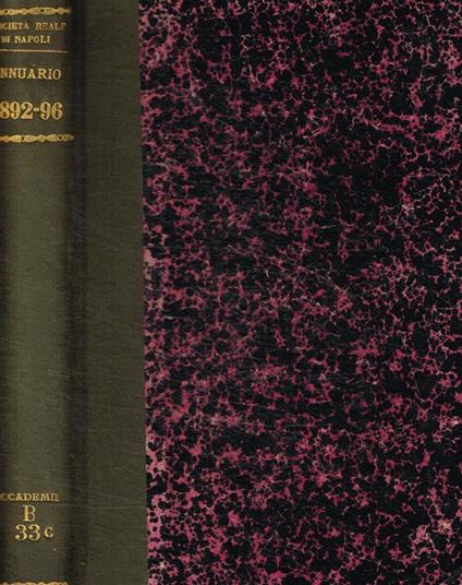 Annuario della società reale di Napoli. Anni 1892-1896 - copertina