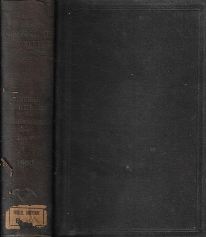 Mineral Resources of the United States Calendar Years 1886 - David Day - copertina