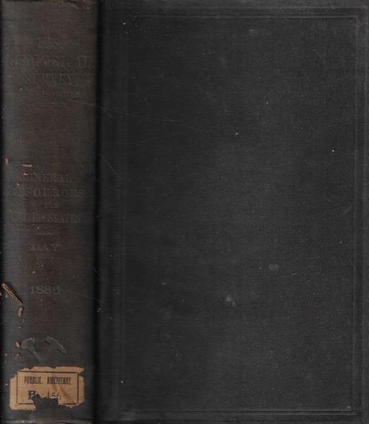 Mineral Resources of the United States Calendar Years 1886 - David Day - copertina