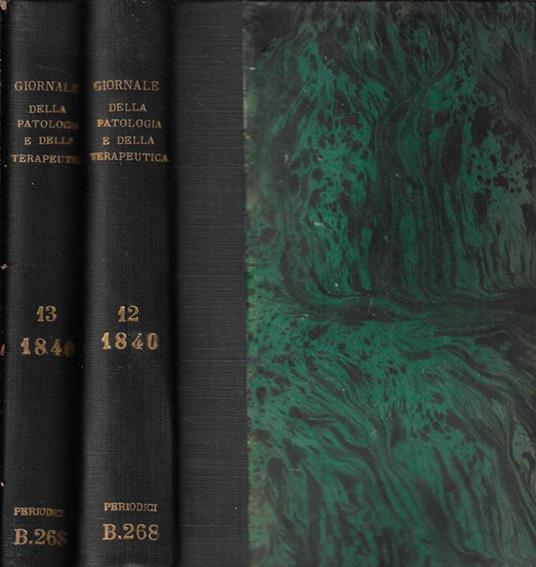 Giornale per servire ai progressi della patologia e della terapeutica Tomi XII-XIII 1840 - copertina