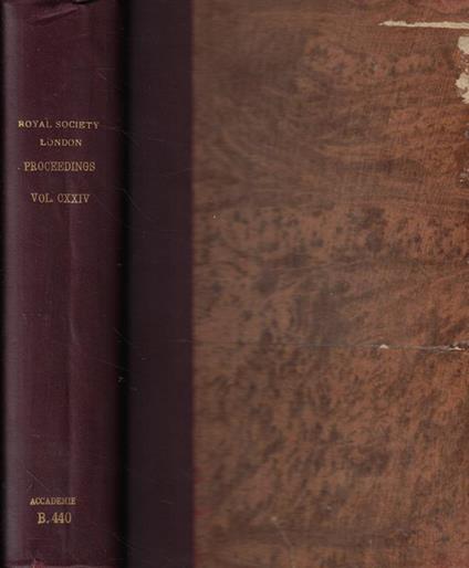 Proceedings of the Royal Society Serie A Vol. 124 Anno 1929 - copertina