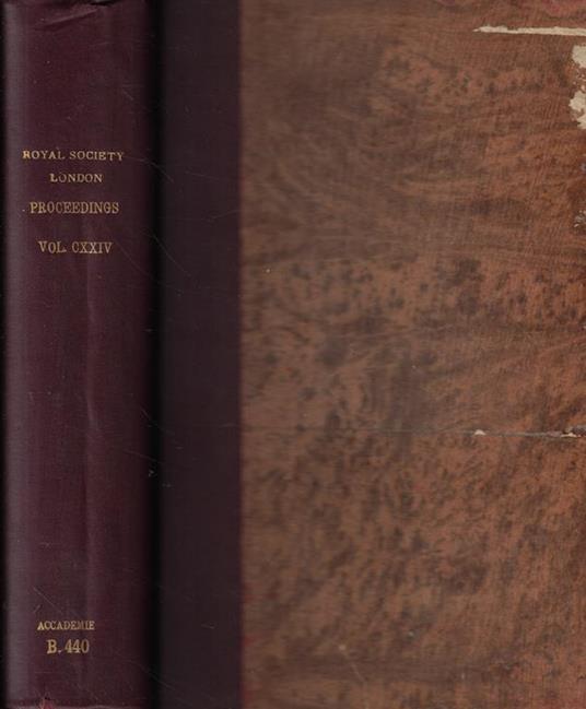 Proceedings of the Royal Society Serie A Vol. 124 Anno 1929 - copertina