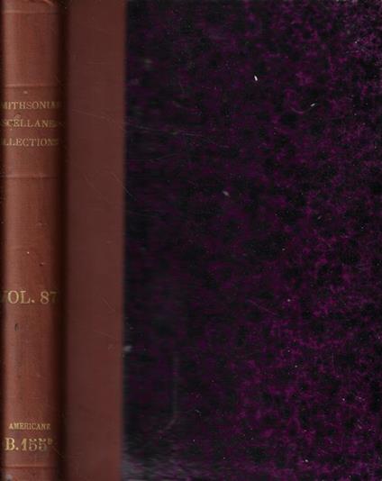 Smithsonian Miscellaneous Collections Vol. LXXXVII - copertina