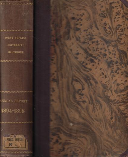 Annual report of the Johns Hopkins University 1894-1895-1896-1897-1898 - copertina