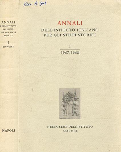 Annali dell'istituto italiano per gli studi storici. I-1967/1968 - copertina