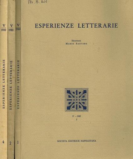 Esperienze letterarie anno V, fasc.I, II, IV, 1980 - copertina