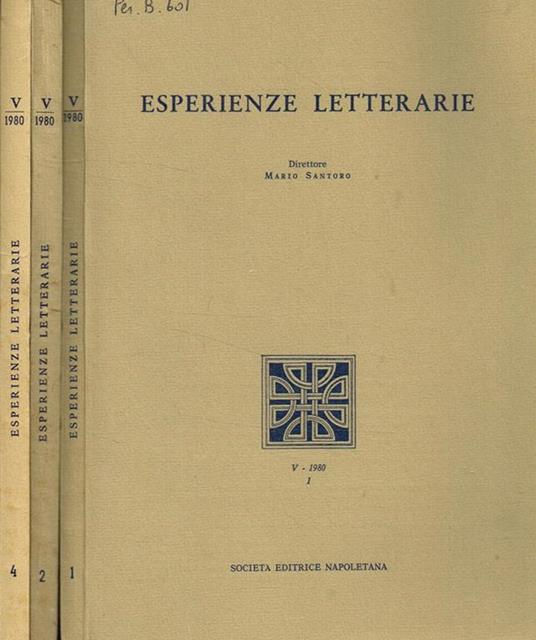 Esperienze letterarie anno V, fasc.I, II, IV, 1980 - copertina