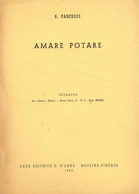Amare potare - copertina