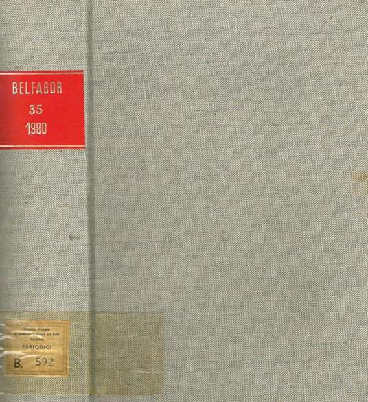 Belfagor. Rassegna di varia umanita fondata da Luigi Russo. Vol.XXXV-1980 - copertina