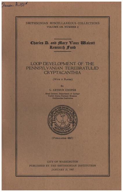Loop development of the Pennsulvanian terebratulid cryptacanthia - copertina