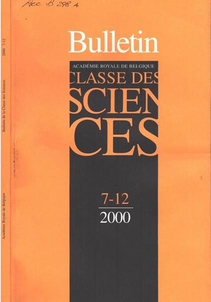 Bulletin de la Classe des Sciences - copertina