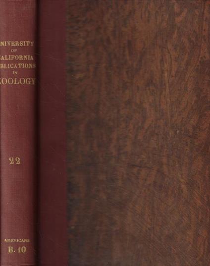 University of California Publications in Zoology Vol. XXII 1921-1923 - copertina