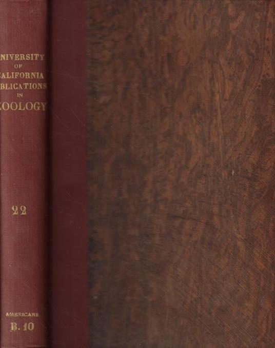 University of California Publications in Zoology Vol. XXII 1921-1923 - copertina