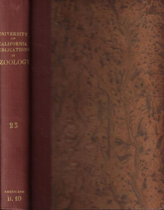 University of California Publications in Zoology Vol. XXIII 1921 - copertina