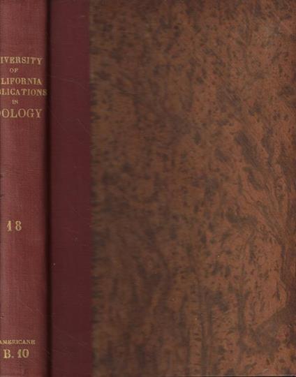 University of California Publications in Zoology Vol. XVIII 1917-1919 - copertina