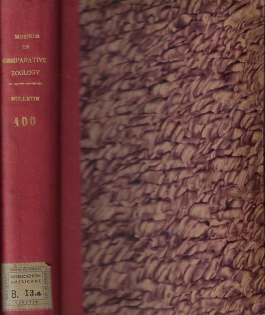 Bulletin of the Museum of Comparative Zoology at Harvard College, in Cambridge Vol. 100 Anno 1948 - copertina